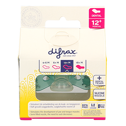 Difrax Fopspeen dental 12+ maanden glow in the dark 1 Stuks