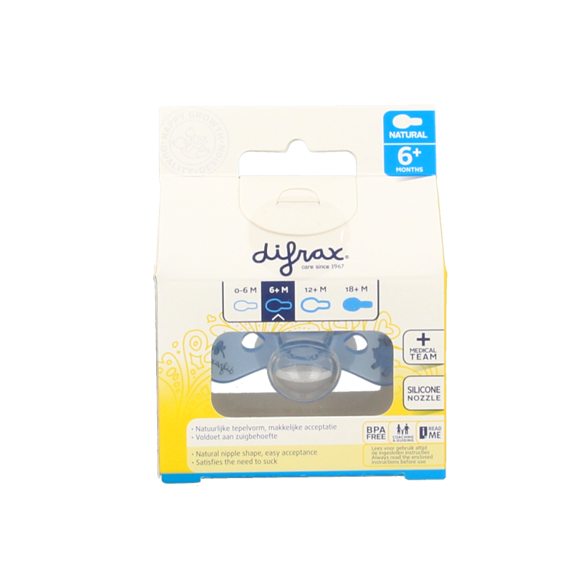 Difrax Fopspeen natural 6+ maanden nacht 1 Stuks