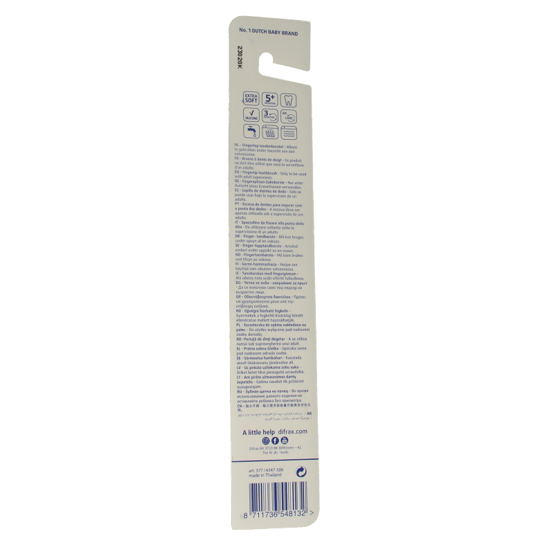 Difrax Vingertop tandenborstel 1 Stuks