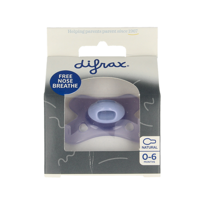 Difrax Fopspeen natural 0-6 maanden cotton candy lavander 1 Stuks