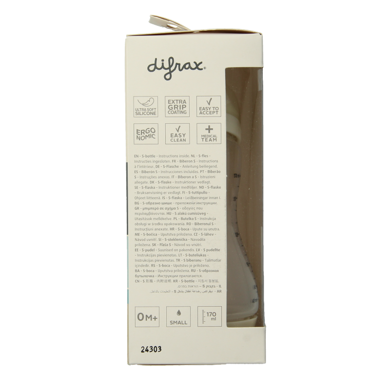 Difrax S-Fles natural creme 170ml 1 Stuks