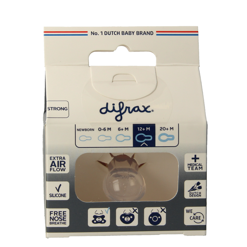 Difrax Fopspeen natural 12+ maanden assorti 1 Stuks