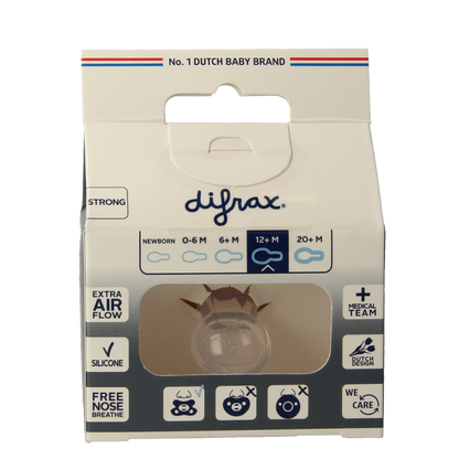Difrax Fopspeen natural 12+ maanden assorti 1 Stuks