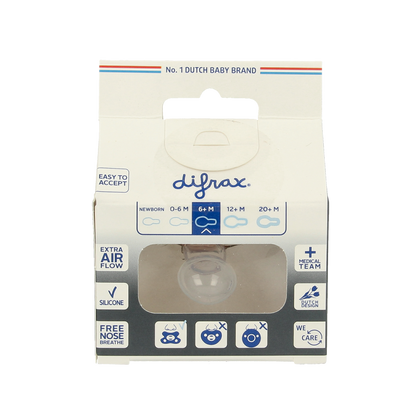 Difrax Fopspeen natural 6+ maanden assorti 1.00 Stuks