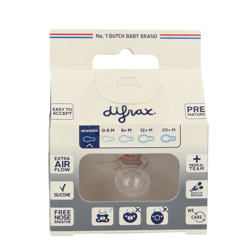 Difrax Fopspeen natural newborn assorti 1 Stuks