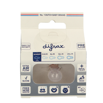 Difrax Fopspeen natural newborn assorti 1 Stuks