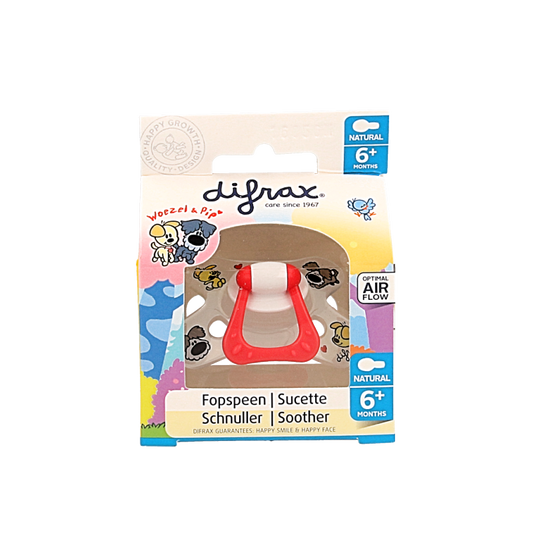 Difrax Fopspeen natural 6+ maanden Woezel & Pip 1 Stuks