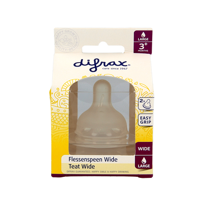 Difrax Flesspeen soft breed large 2 Stuks