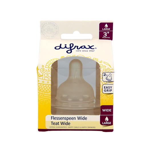 Difrax Flesspeen soft breed large 2 Stuks