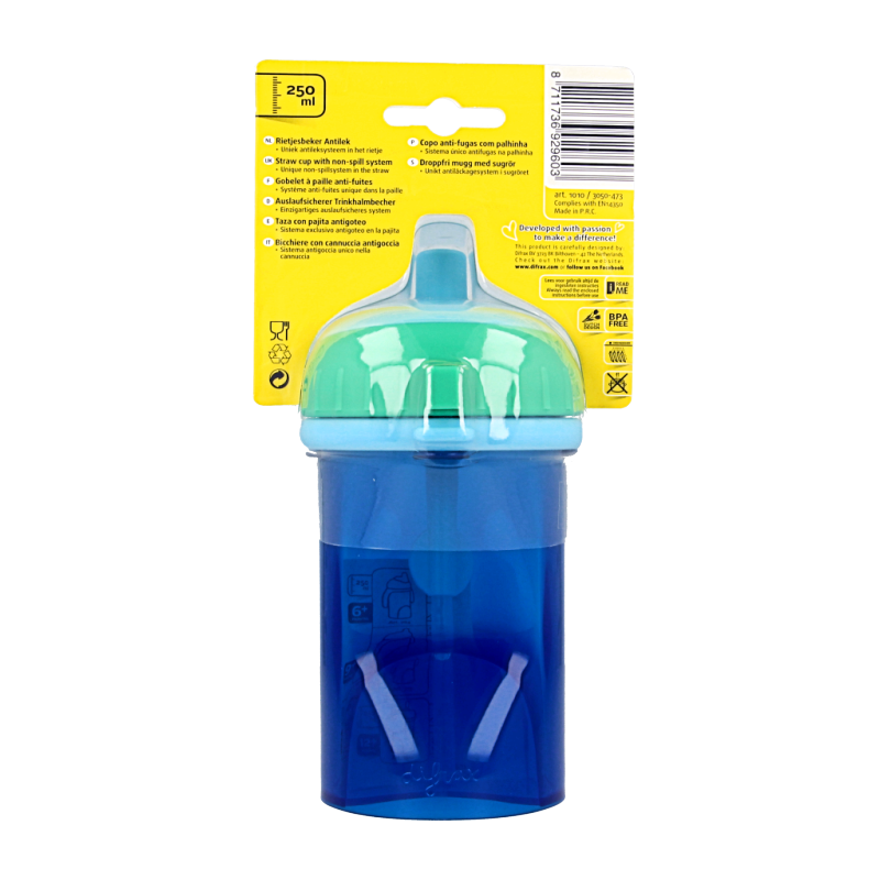 Difrax Anti lek rietjes beker assorti 1 Stuks