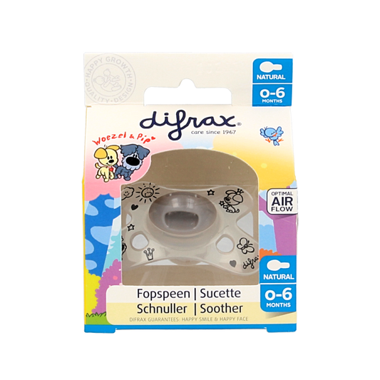 Difrax Fopspeen natural 0-6 maanden Woezel & Pip  1 Stuks