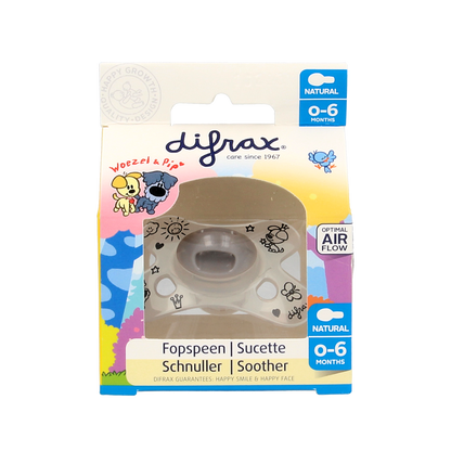 Difrax Fopspeen natural 0-6 maanden Woezel & Pip  1.00 Stuks