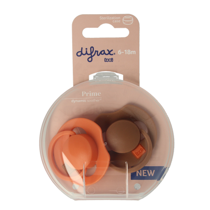 Difrax Fopspeen prime 6-18 maanden assorti 2 Stuks