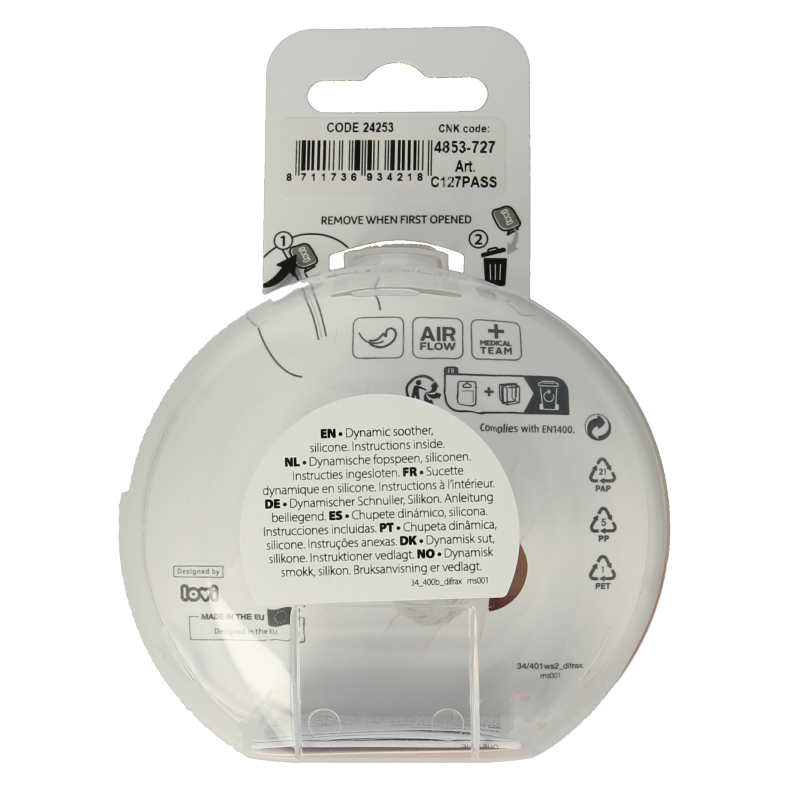 Difrax Fopspeen prime 6-18 maanden assorti 2 Stuks