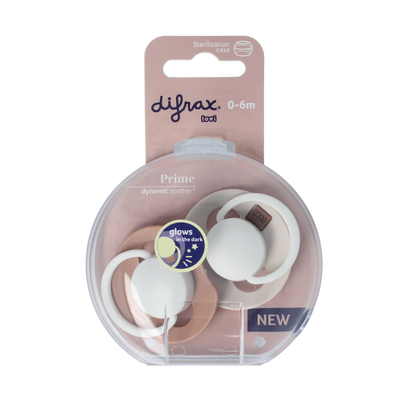 Difrax Fopspeen glow dynamic 0-6 mnd ivory/blush 2.00 Stuks
