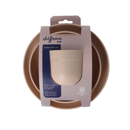 Difrax Lovi eetset met beker nude 1.00 Set