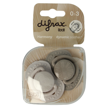 Difrax Fopspeen 0-3 maanden harmony grey 2 Stuks