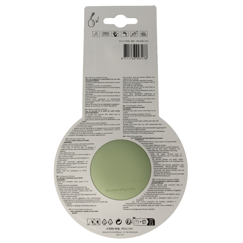 Difrax Lovi fopspeen houder pistachio 1 Stuks