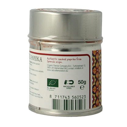 Natural Temptation Smoked paprika blikje bio 50.00 Gram