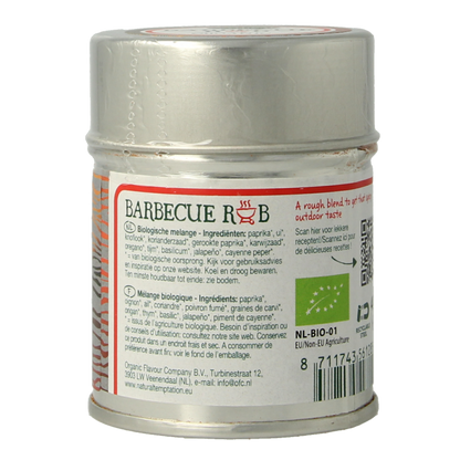 Natural Temptation Barbecue rub blikje bio 40 Gram