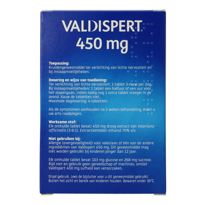 Valdispert Omhulde tabletten 450mg 40 Tabletten