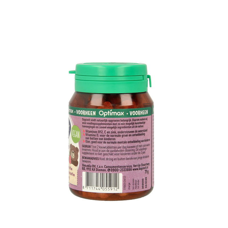 Dagravit Natural kids framboos 60 Tabletten