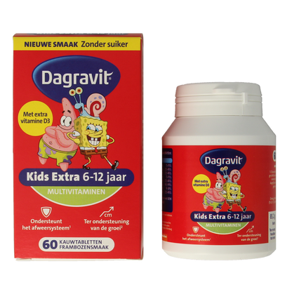 Dagravit Kids extra 6 - 12 jaar 60 Kauwtabletten