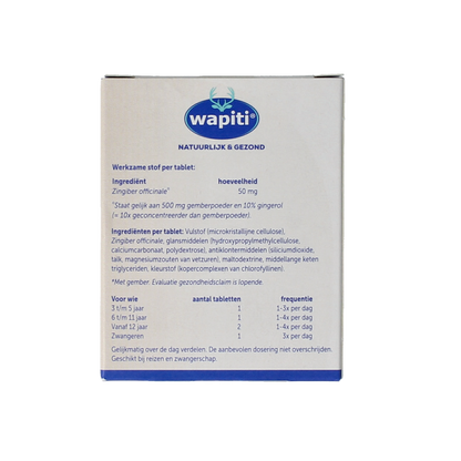 Wapiti Antimetil gember 30.00 Tabletten