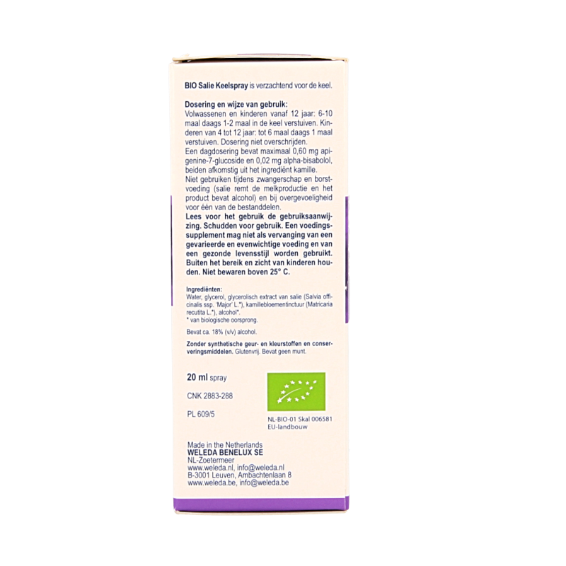 Weleda Salie keelspray bio 20 Milliliter