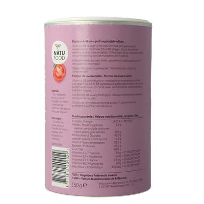 Natufood Edelgistvlokken 150.00 Gram