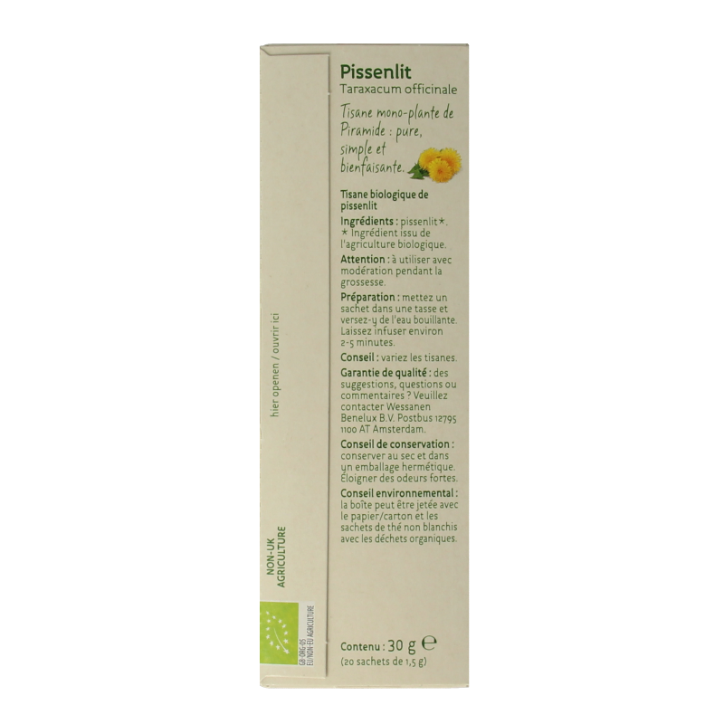 Piramide Paardenbloem thee bio 20 Stuks