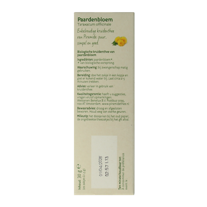 Piramide Paardenbloem thee bio 20 Stuks