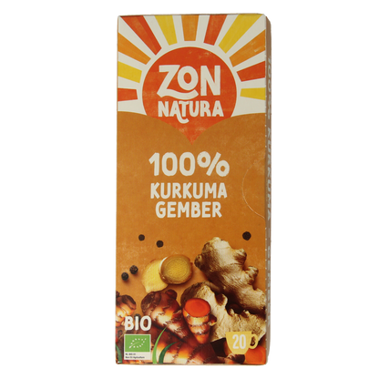 Zonnatura Kurkuma gember 100% thee bio 20.00 Zakjes