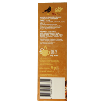 Zonnatura Kurkuma gember 100% thee bio 20.00 Zakjes