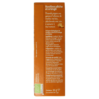 Piramide Rooibos perzik sinaasappel thee bio 20 Zakjes