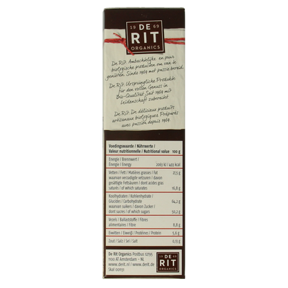 De Rit Chocoreale hagelslag extra puur bio 200 Gram