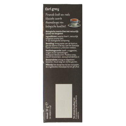 Piramide Earl grey thee eko bio 20 Zakjes