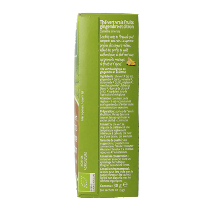Piramide Groene thee met gember en citroen bio 20 Zakjes