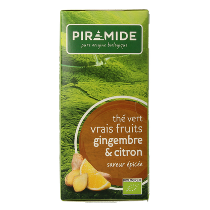Piramide Groene thee met gember en citroen bio 20 Zakjes