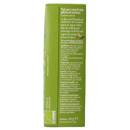 Piramide Groene thee perzik vlierbloesem bio 20 Zakjes