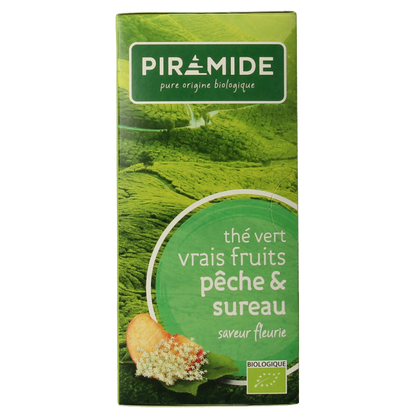 Piramide Groene thee perzik vlierbloesem bio 20 Zakjes