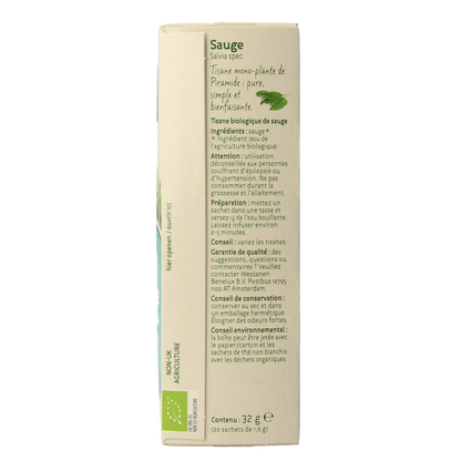 Piramide Salie thee eko bio 20.00 Zakjes