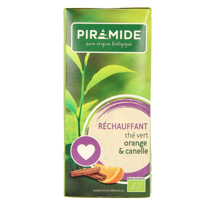 Piramide Verwarmend groene thee sinaasappel & kaneel bio 20 Zakjes