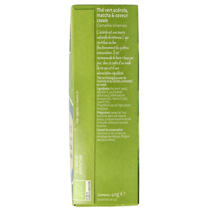 Piramide Immuun groene thee acerola matcha & zwarte bes bio 20 Zakjes