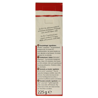 De Rit Chocoreale hagelslag puur bio 225 Gram