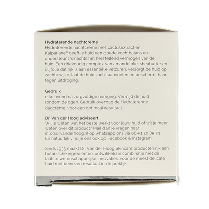 Dr. van der Hoog Nachtcreme hydraterend 50 Milliliter