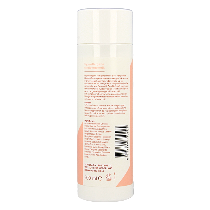 Dr. van der Hoog Reinigingsmelk sensitive hypo allergeen 200 Milliliter
