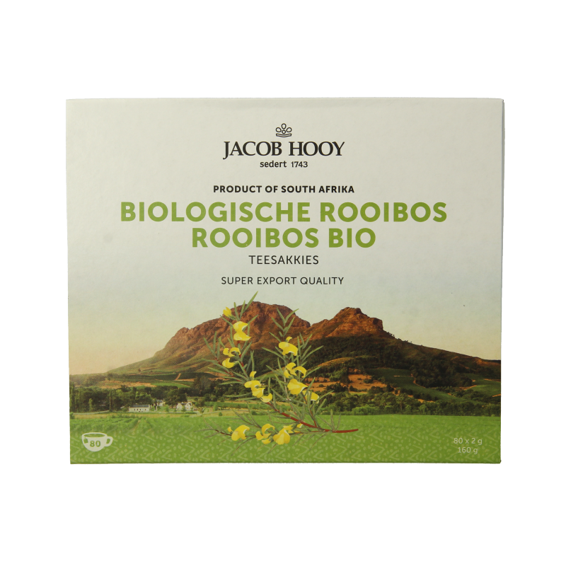 Jacob Hooy Rooibosthee sakkies bio 80 Zakjes