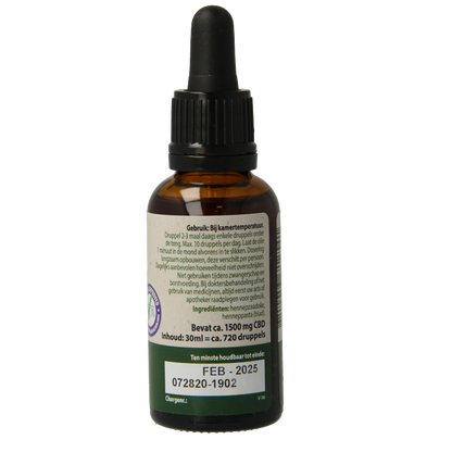 Jacob Hooy CBD plus olie 5% 30 Milliliter