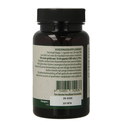 Jacob Hooy CBD Capsules 20mg 60 Capsules